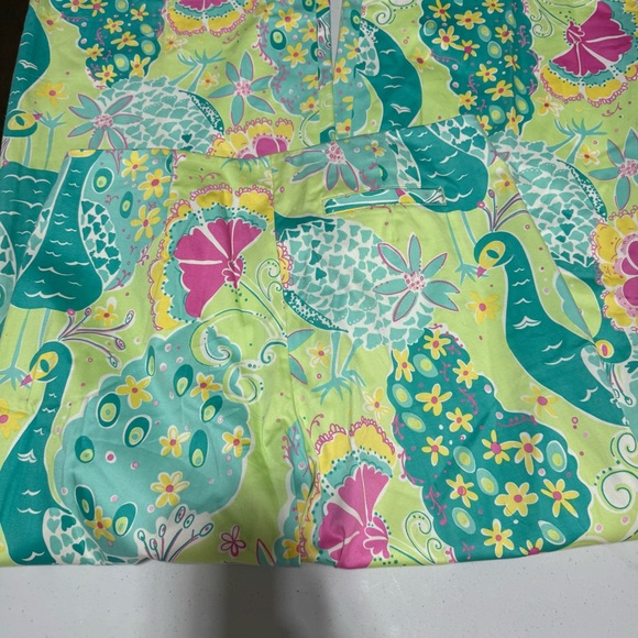 Lilly Pulitzer Peacock 🦚 Cotton Wide Leg Pant. Size 6 - Picture 8 of 11